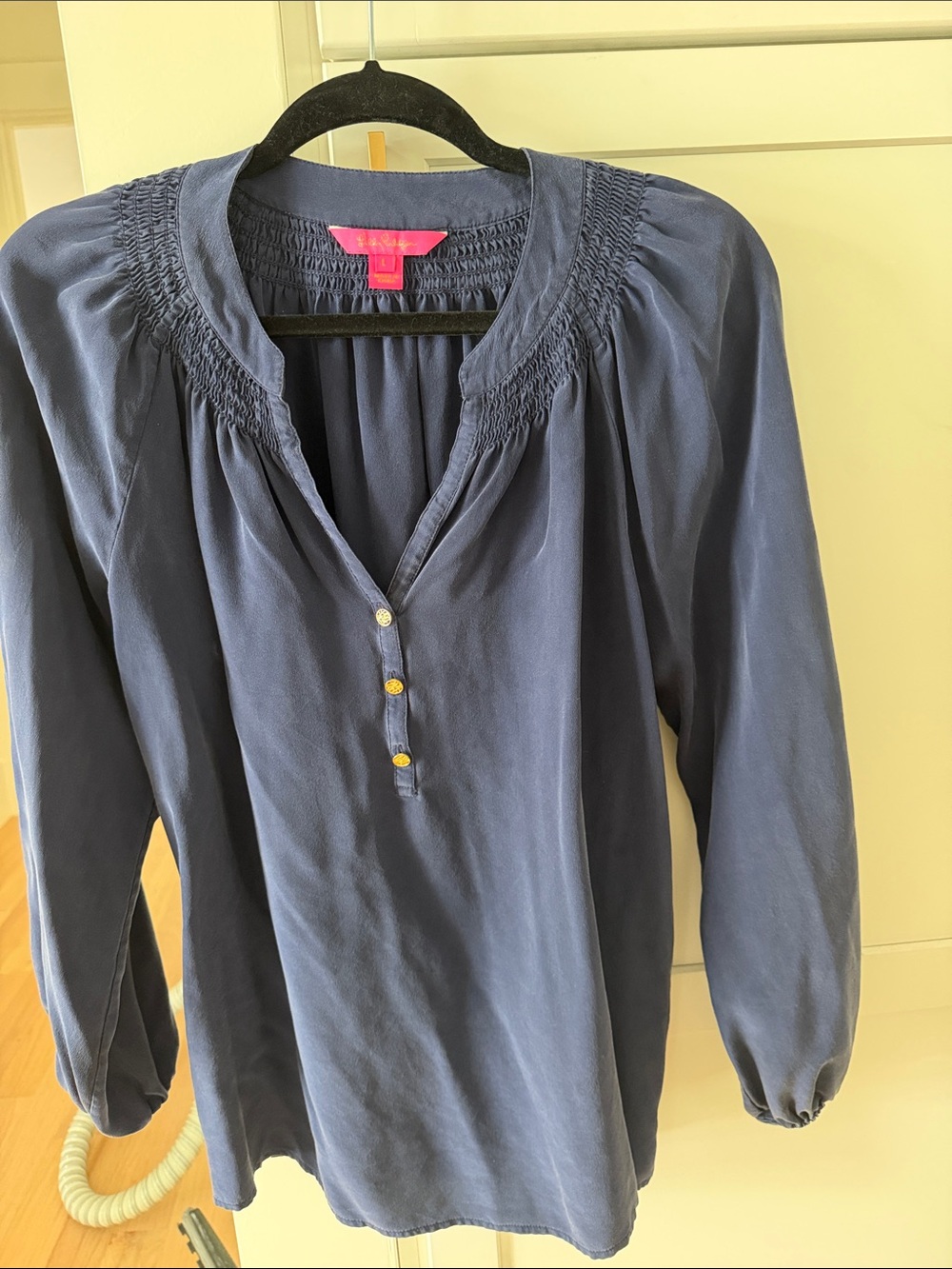 Lilly Pulitzer Navy Elsa Silk Top